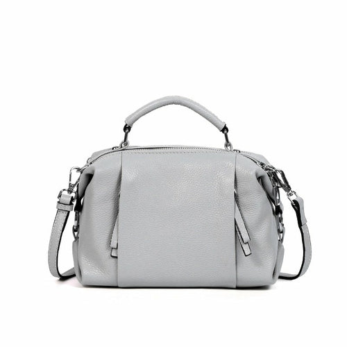 Single-shoulder Solid Color Leather Messenger Bag For Ladies