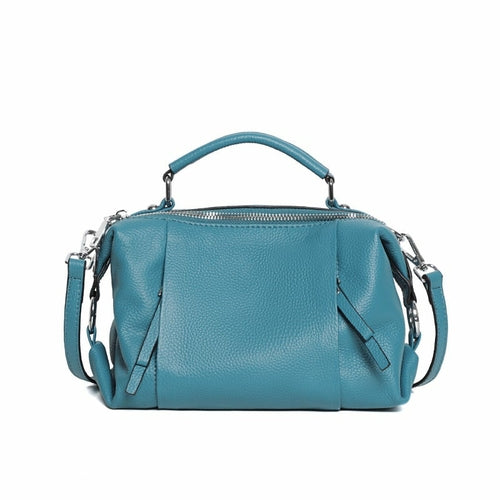 Single-shoulder Solid Color Leather Messenger Bag For Ladies