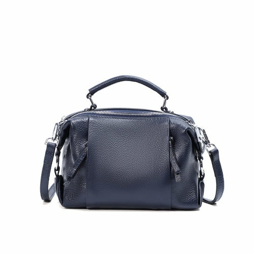 Single-shoulder Solid Color Leather Messenger Bag For Ladies