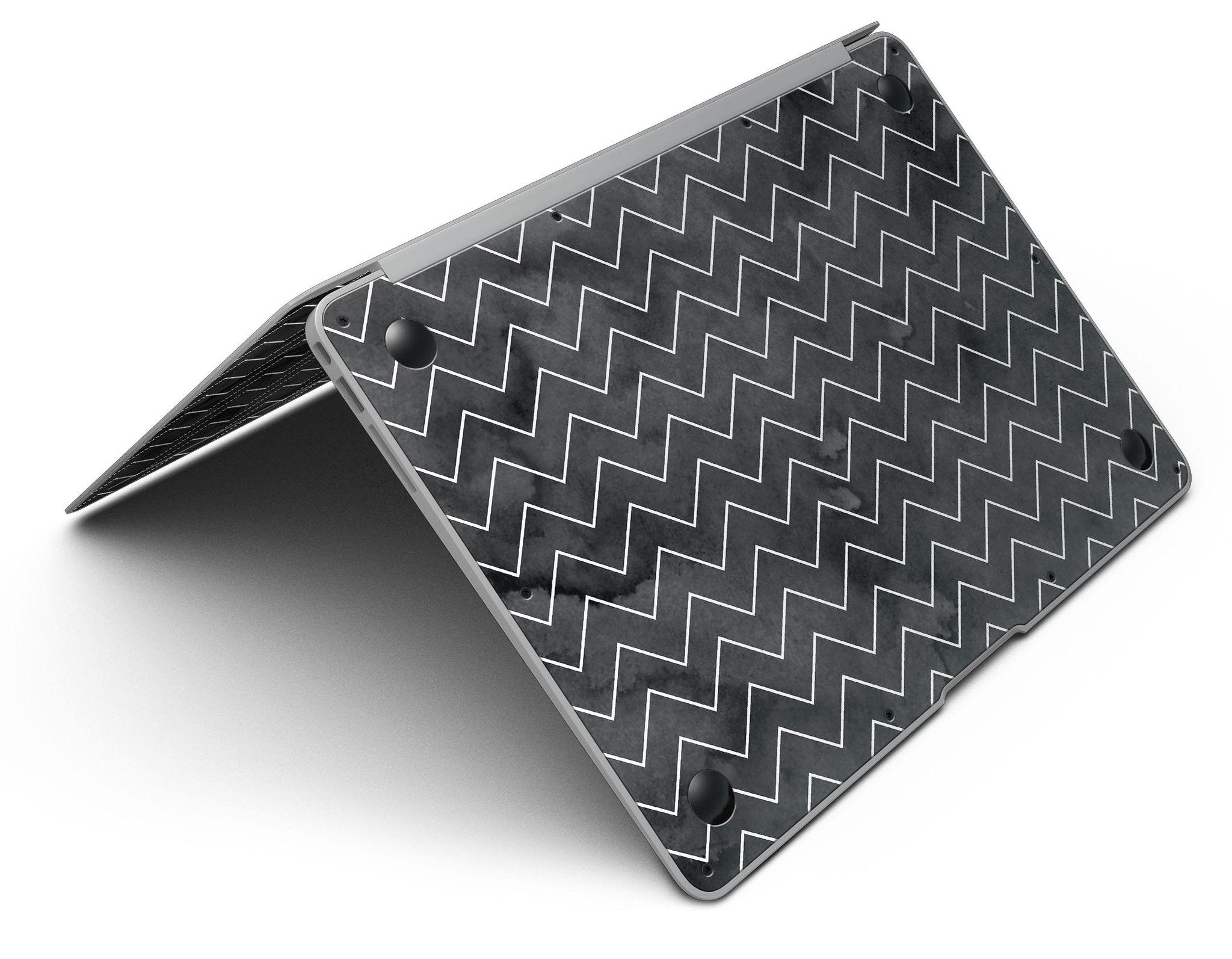 Black Watercolor with White Chevron - MacBook Air Skin Kit