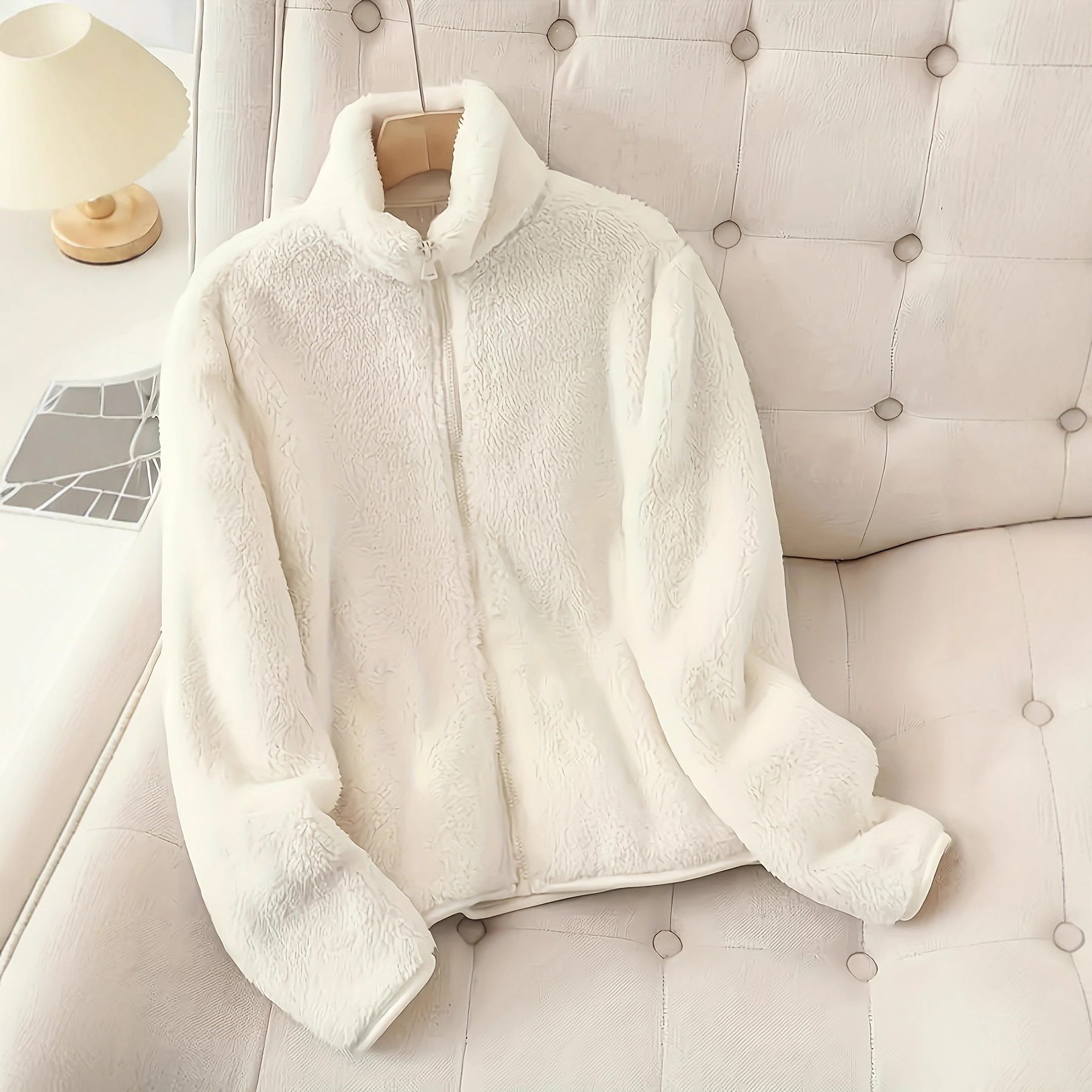 Autumn Winter Stand Collar Chanel Coat Ladies Elegant Faux Fur Coat