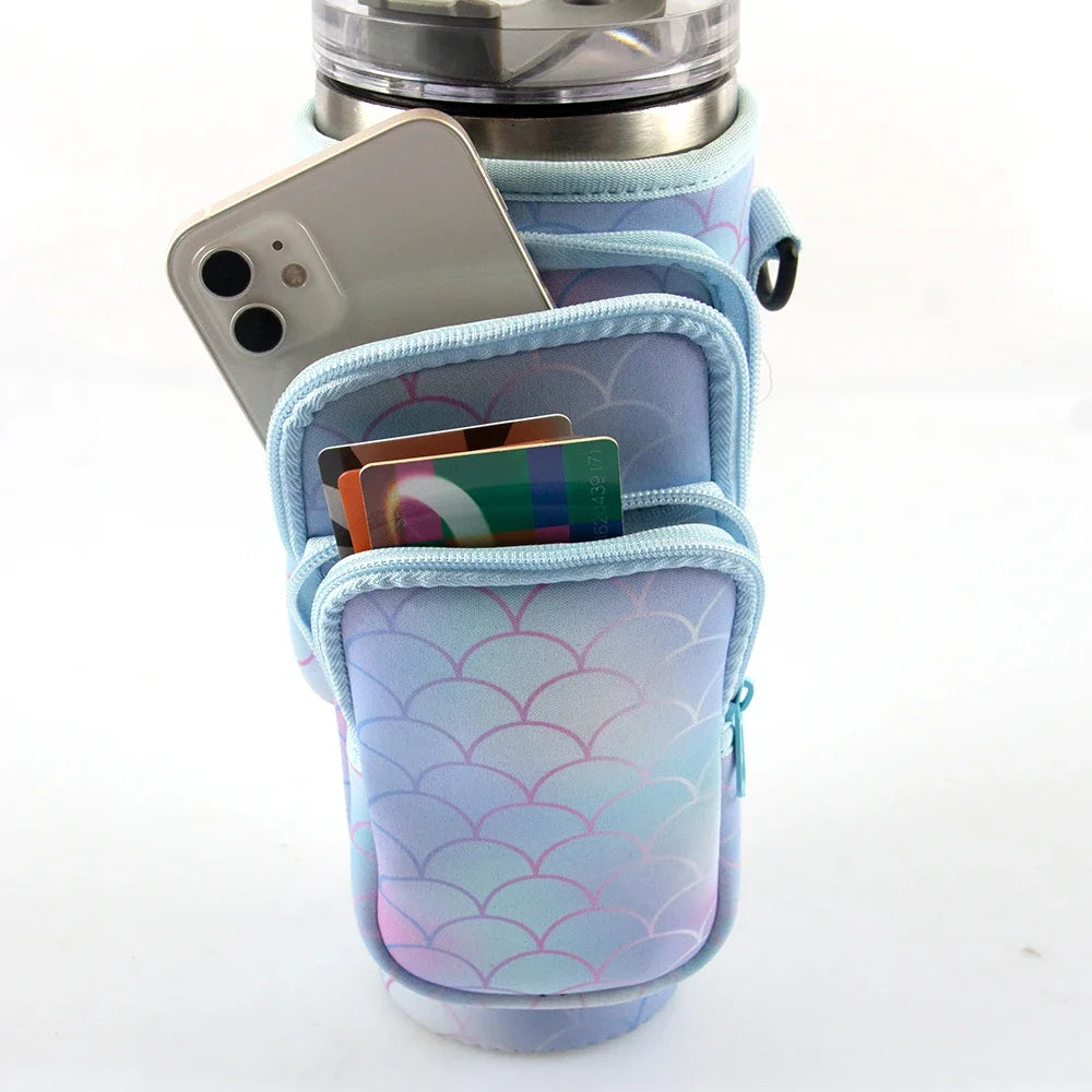 30oz 40oz Insulated Water Bottle Cover for Stanley Cup with Pouch