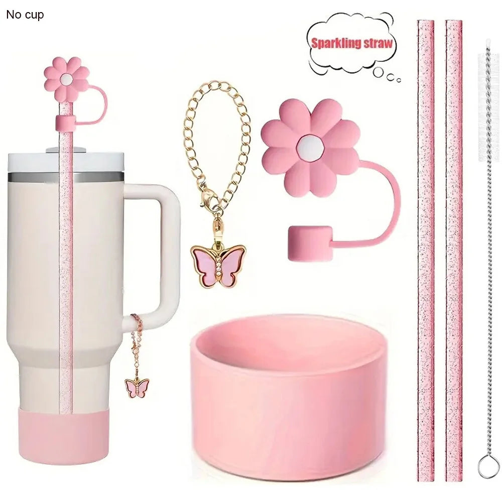 6pcs Reusable Accessories Set for Stanley 40oz/30oz Tumblers - Bow