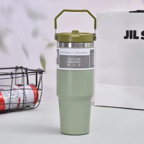 30 Oz Stainless Steel Thermos Mug Tritan Material Double Layer Vacuum