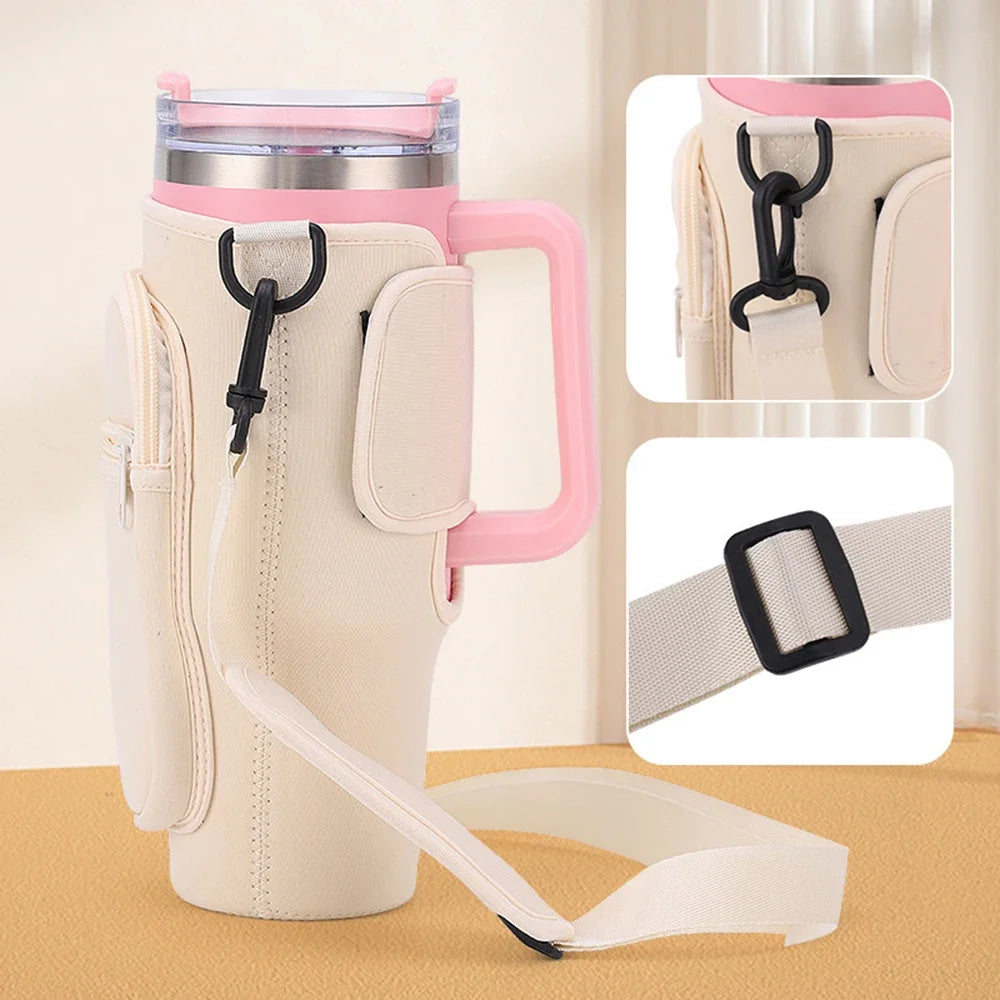 40oz Water Bottle Carrier Bag For Stanley Quencher Cup Sleeve
