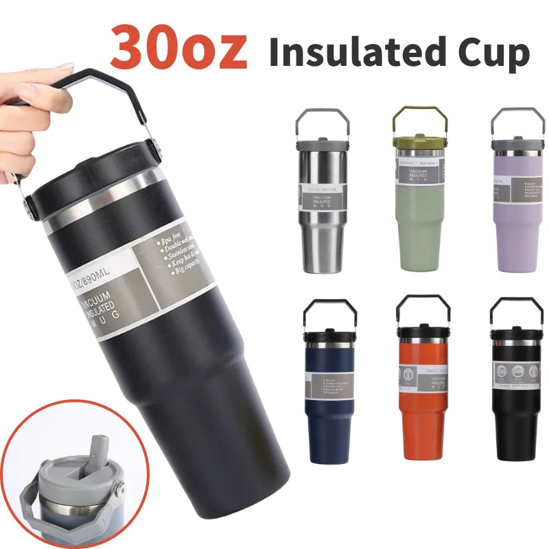 30oz Large Capacity Portable Car Cup Stainless Steel Thermos Cup with