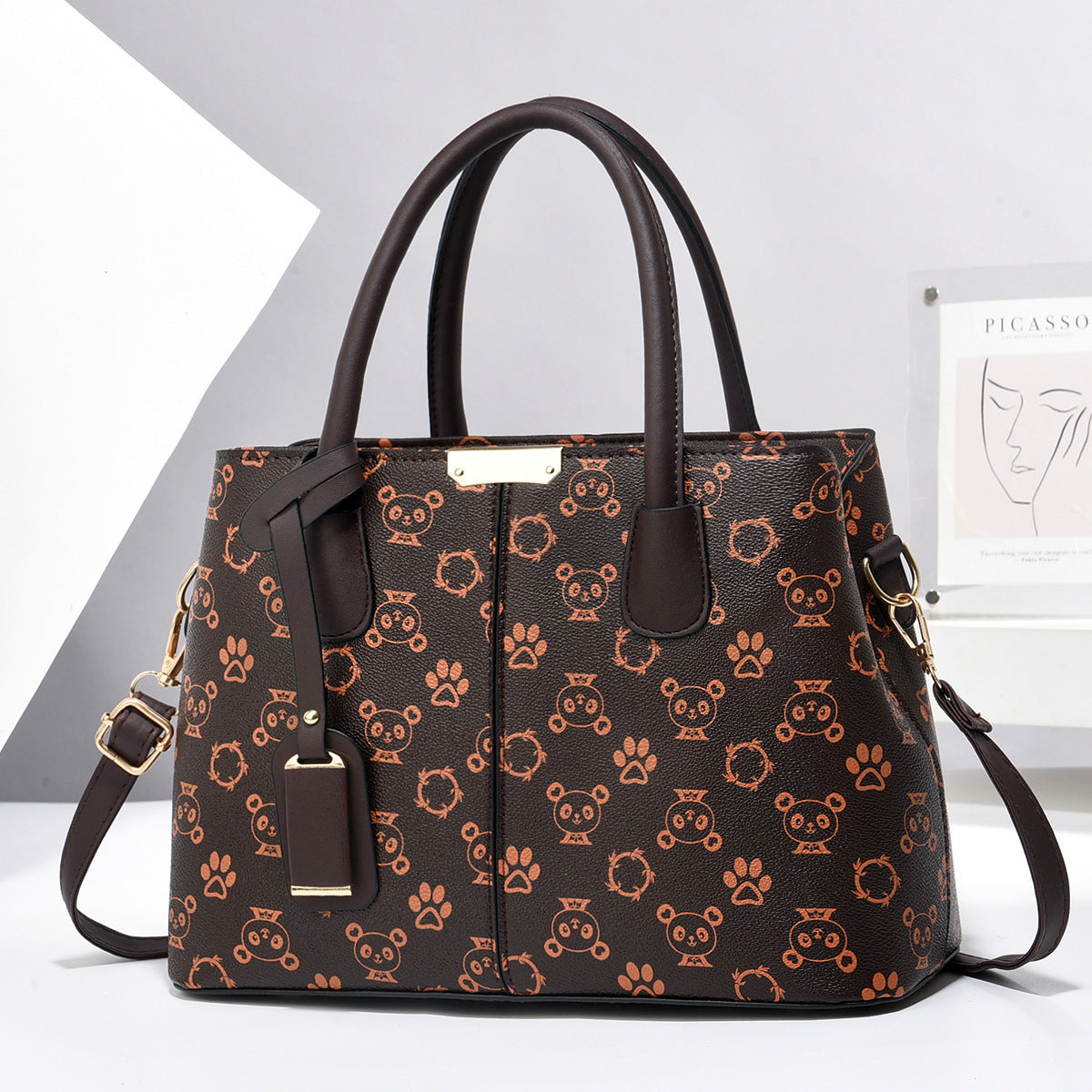 Women PU Leather Handbags Ladies Large Capacity Tote Bag Female Square