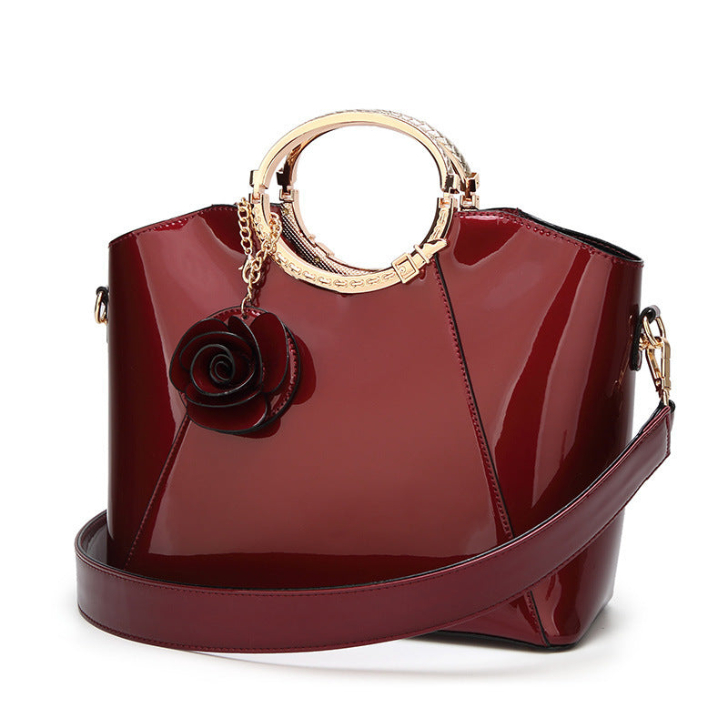Korean Style Bright Leather Lady's Messenger Bag