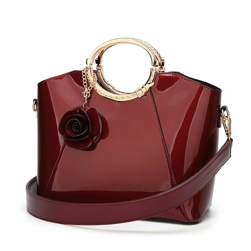 Korean Style Bright Leather Lady's Messenger Bag