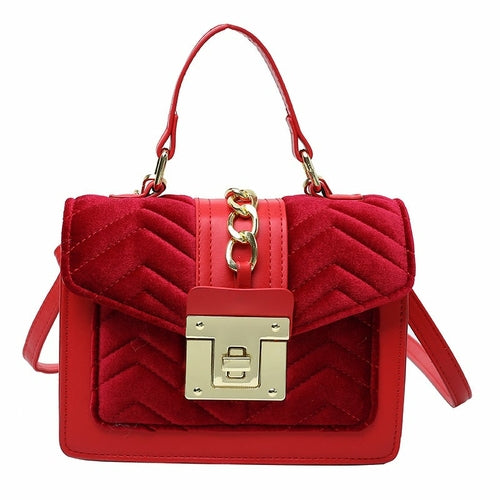 Fashion Velvet Lady's One-shoulder Small Messenger Bag