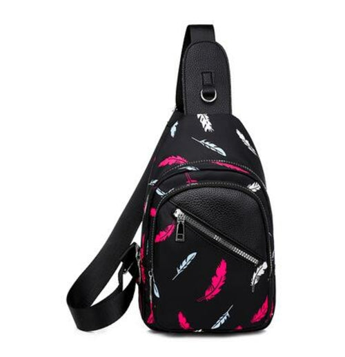 Ladies Fashionable Canvas Printed Chest Bag