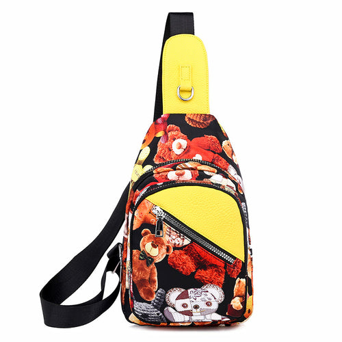 Ladies Fashionable Canvas Printed Chest Bag