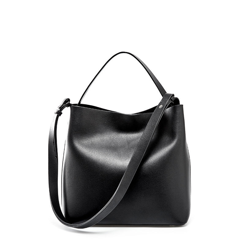 Lady's Simple Solid Color Portable Messenger Bag