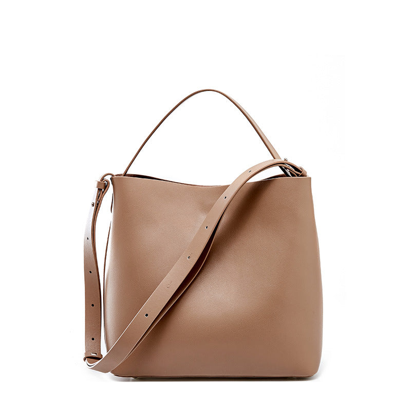 Lady's Simple Solid Color Portable Messenger Bag