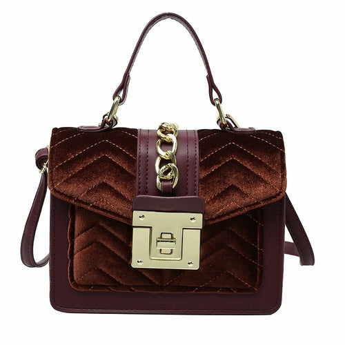 Fashion Velvet Lady's One-shoulder Small Messenger Bag