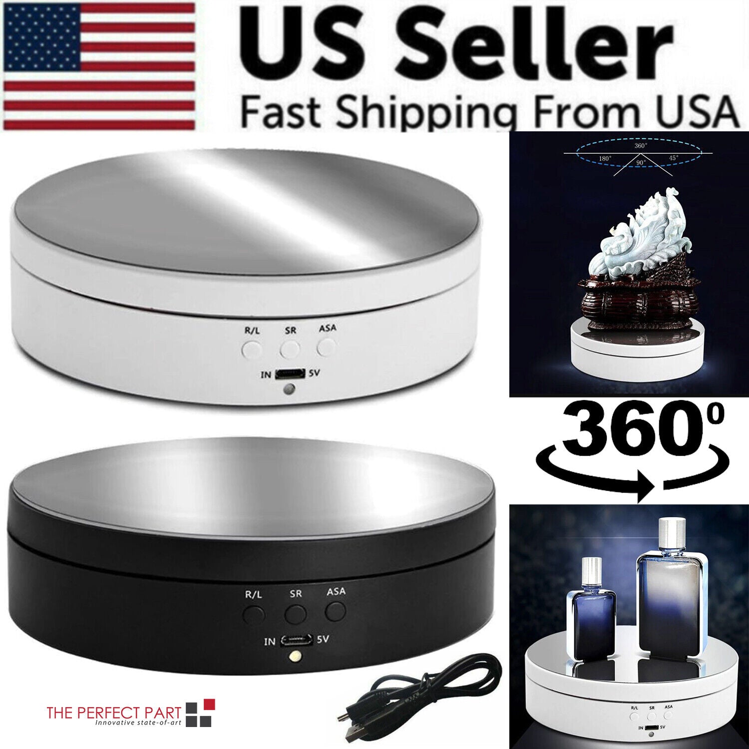 Goah 360° Electric Motorized Rotating Display Stand Jewelry Photography