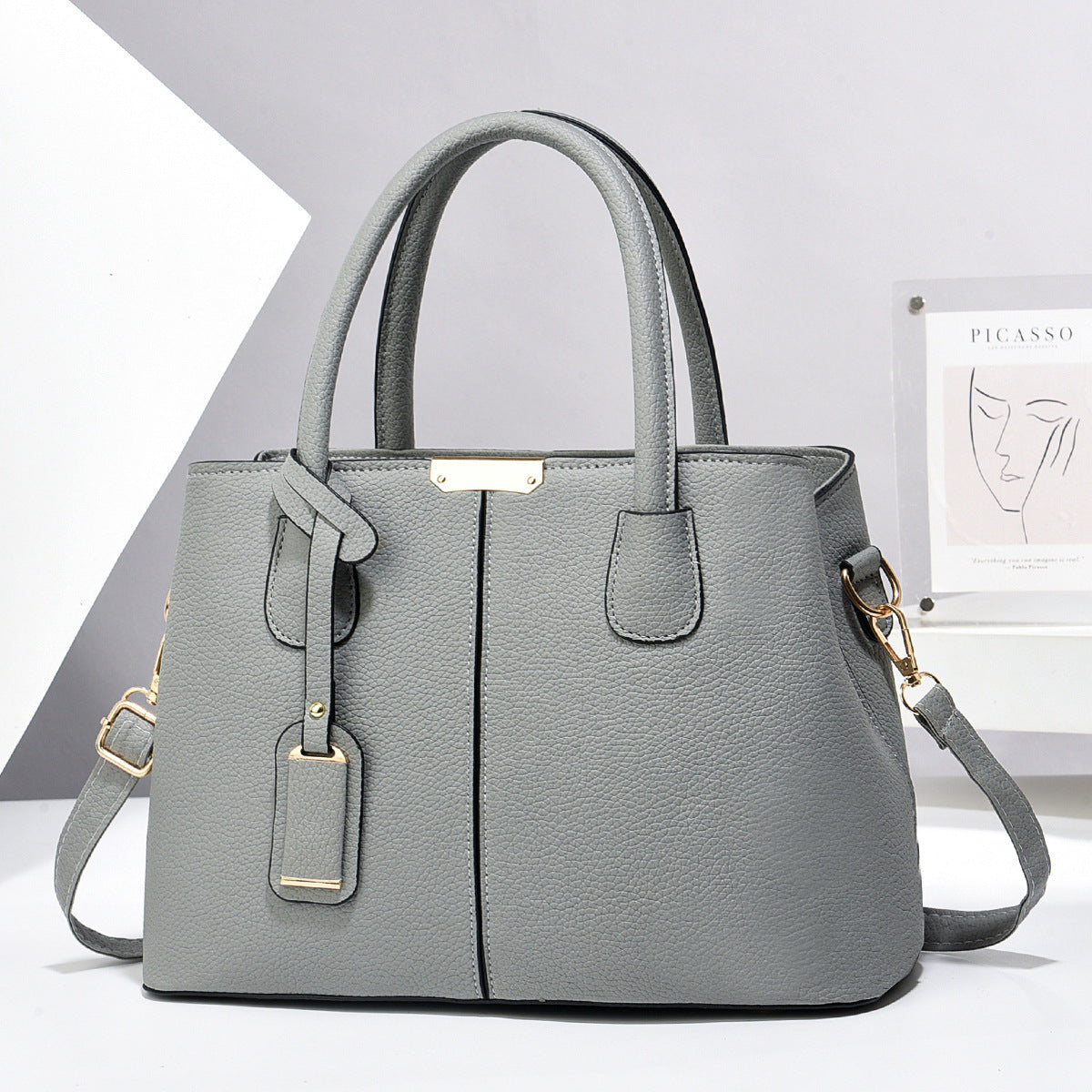 Women PU Leather Handbags Ladies Large Capacity Tote Bag Female Square