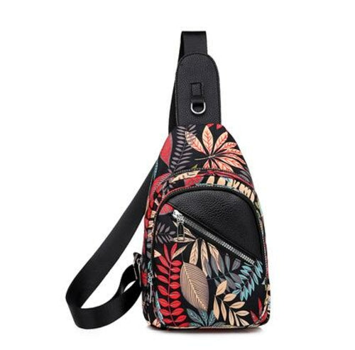Ladies Fashionable Canvas Printed Chest Bag