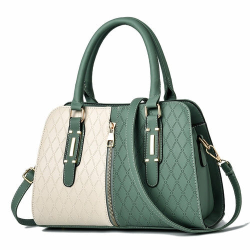 Fashion Leather Color Contrast Lady's Messenger Bag