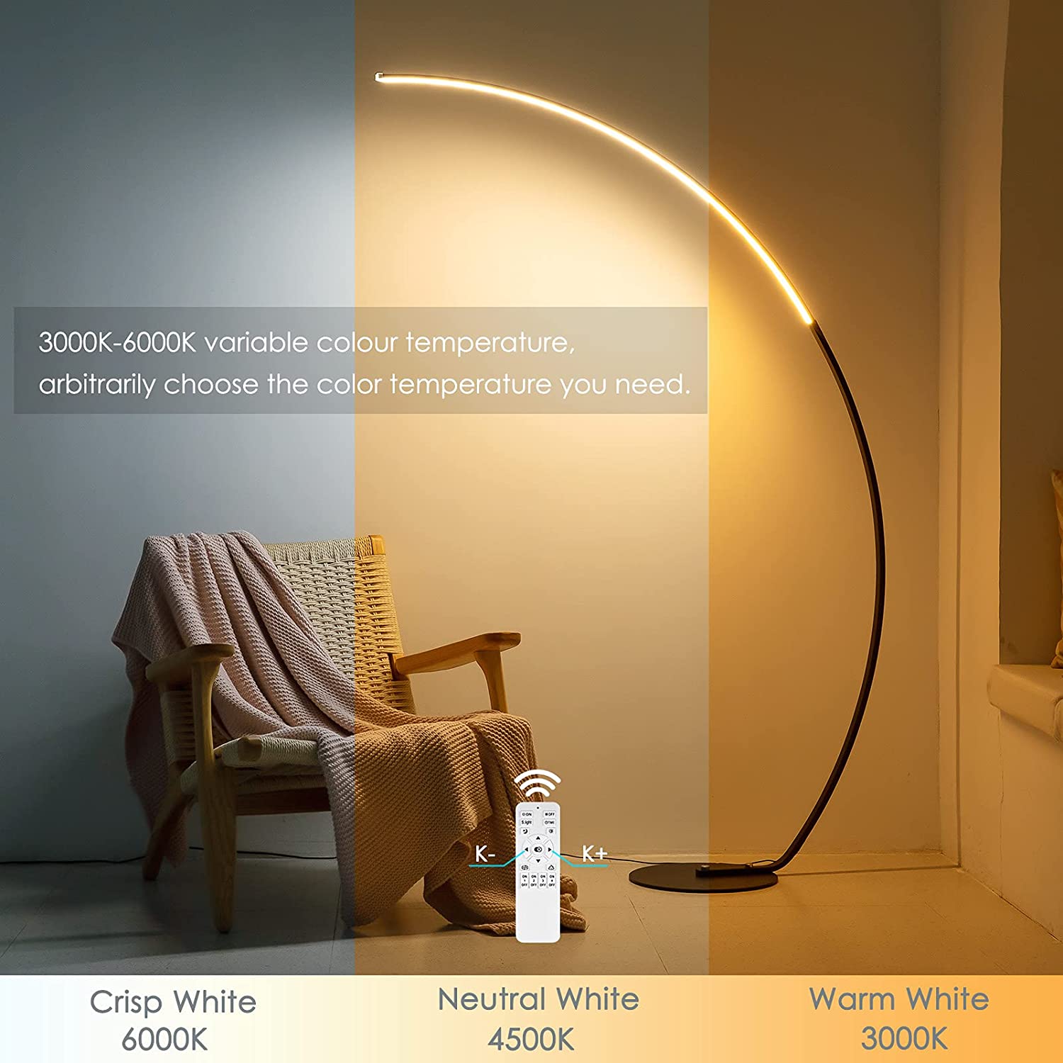 Goah  Modern Curve Floor Lamp
