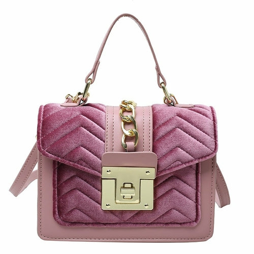Fashion Velvet Lady's One-shoulder Small Messenger Bag
