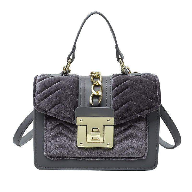 Fashion Velvet Lady's One-shoulder Small Messenger Bag