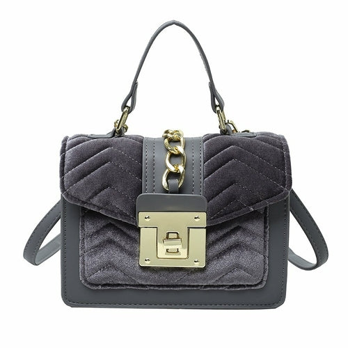 Fashion Velvet Lady's One-shoulder Small Messenger Bag