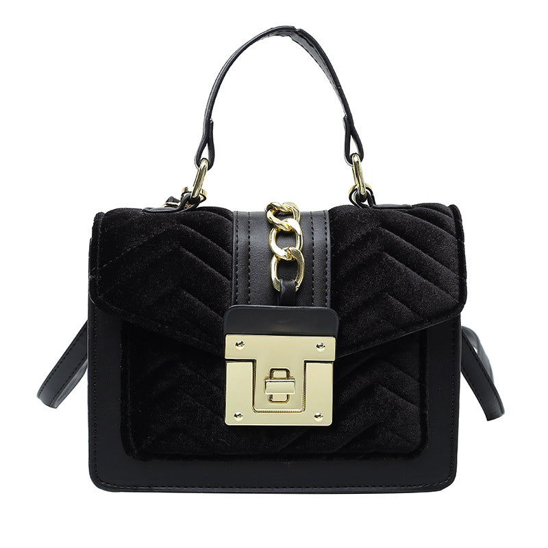 Fashion Velvet Lady's One-shoulder Small Messenger Bag