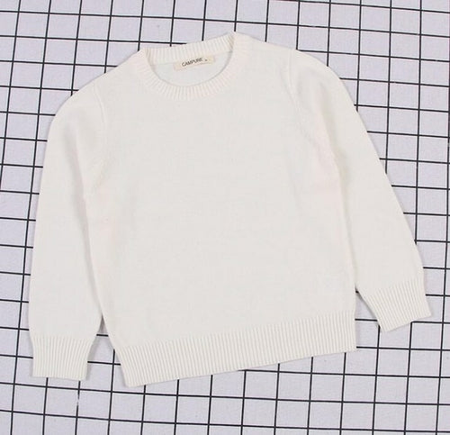 New  Baby Boys Girls Sweater Kids Pullover Solid Color Cotton