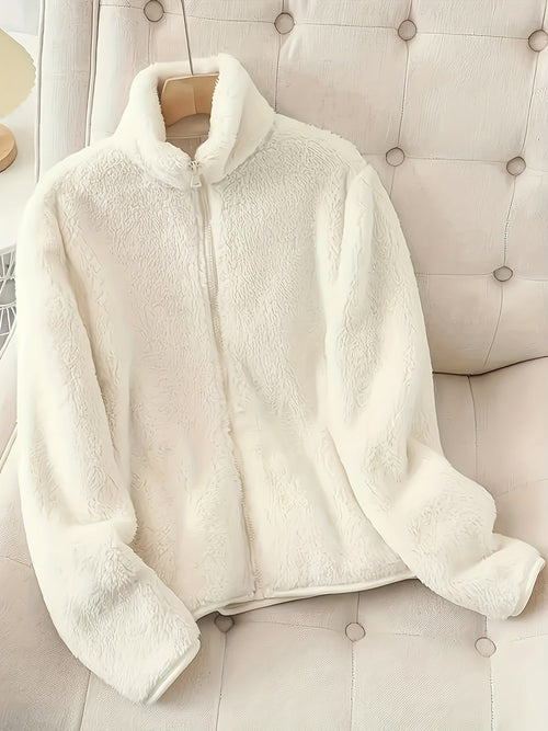 Autumn Winter Stand Collar Chanel Coat Ladies Elegant Faux Fur Coat