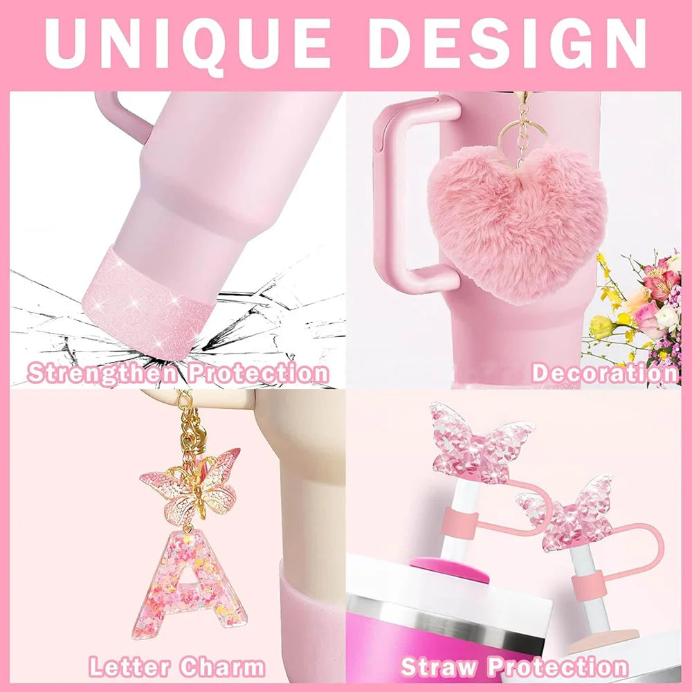 8pcs Cup Accessories for Stanley Cup 30oz 40oz Includes Butterfly
