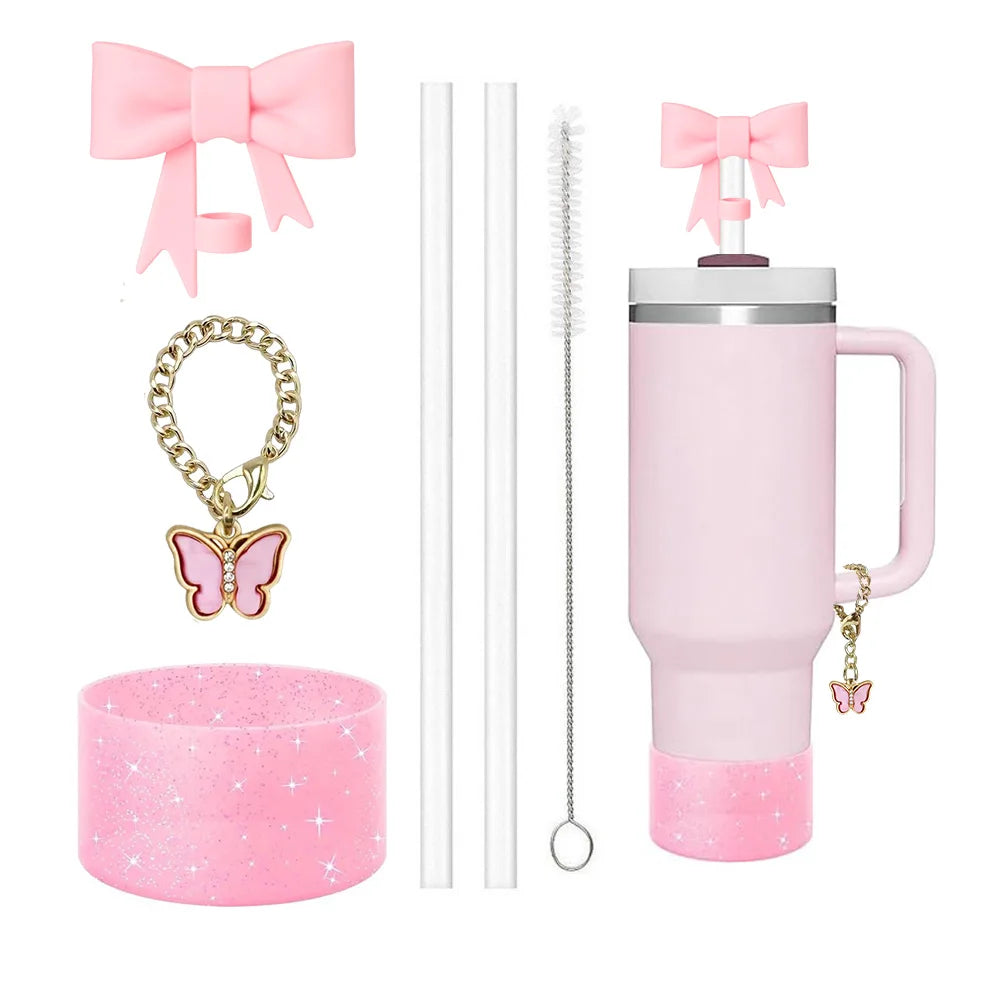 6pcs Accessories Set for Stanley Cup 30oz/40oz Including Glitter