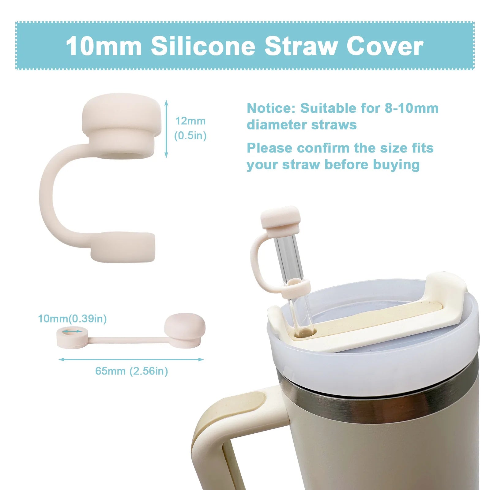 2024Straw Covers Cap Reusable Silicone Straw Toppers For Stanley Cup