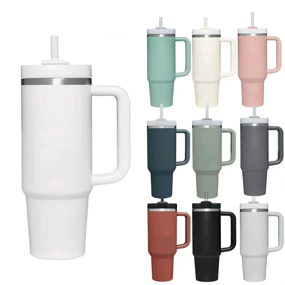 40 oz Tumbler with Handle Lid Straw 40oz Stainless Steel Water Bottle