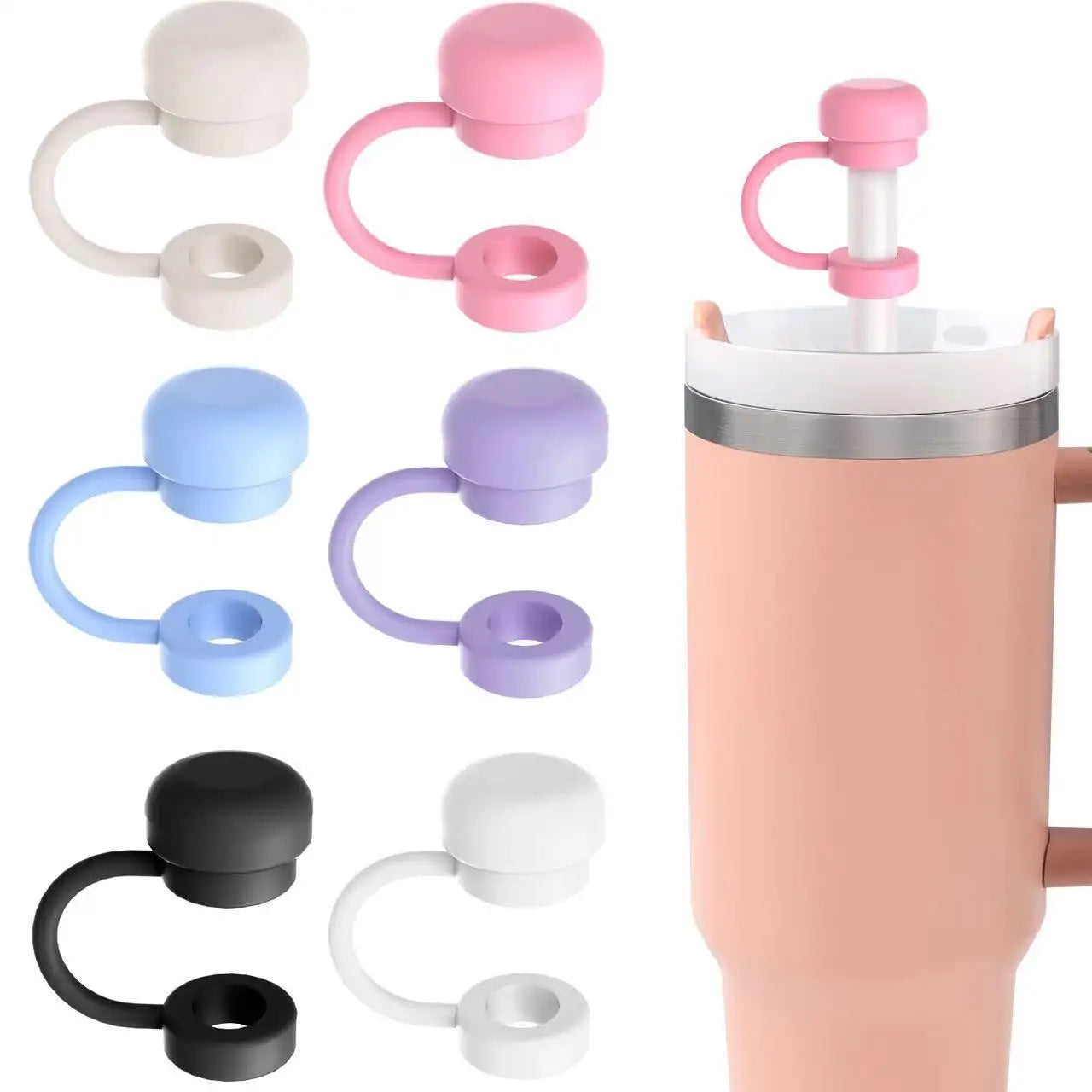 2024Straw Covers Cap Reusable Silicone Straw Toppers For Stanley Cup