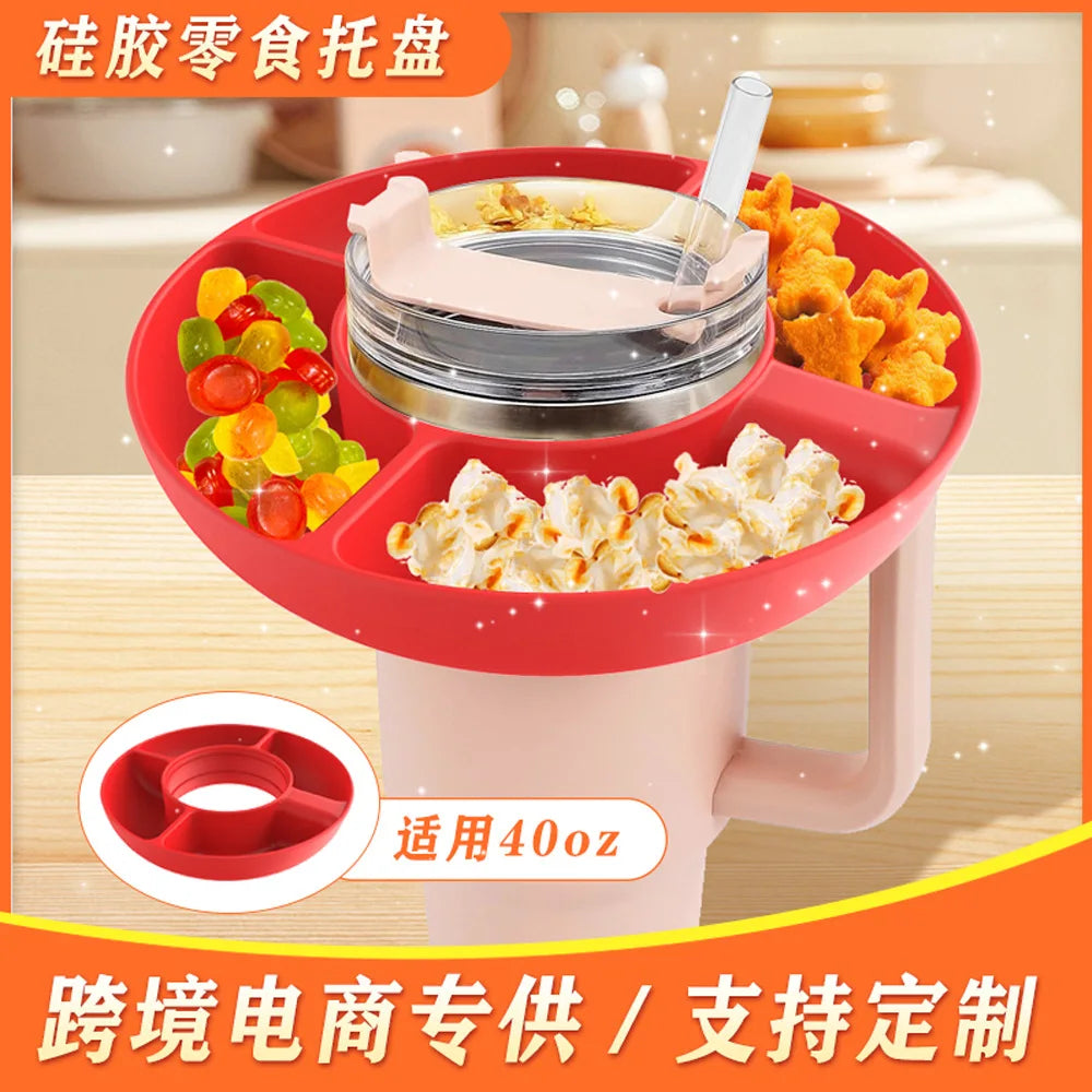 silicone portable flower snack fruit cup bottle fruit dishs tray pan