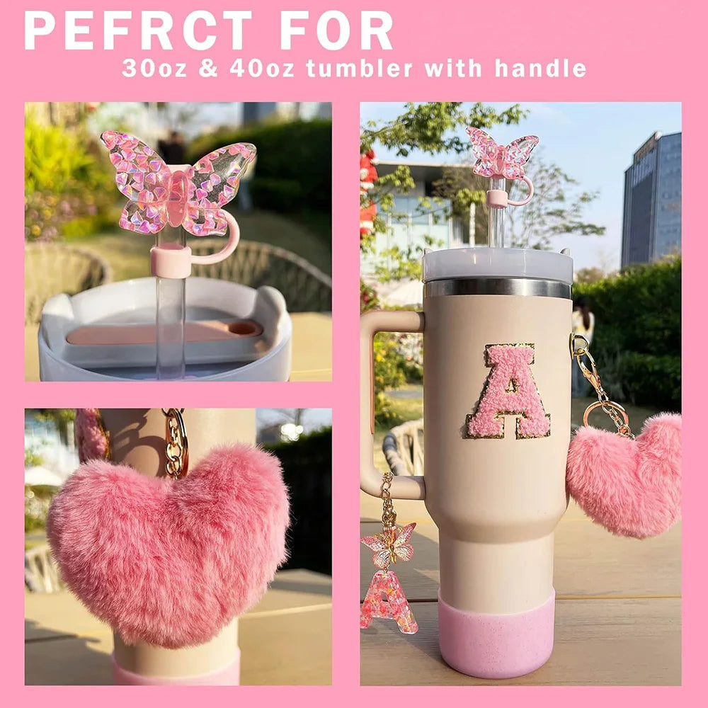 8pcs Cup Accessories for Stanley Cup 30oz 40oz Includes Butterfly