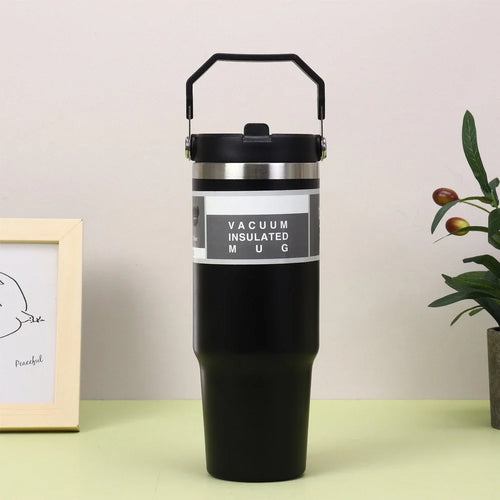30 Oz Stainless Steel Thermos Mug Tritan Material Double Layer Vacuum