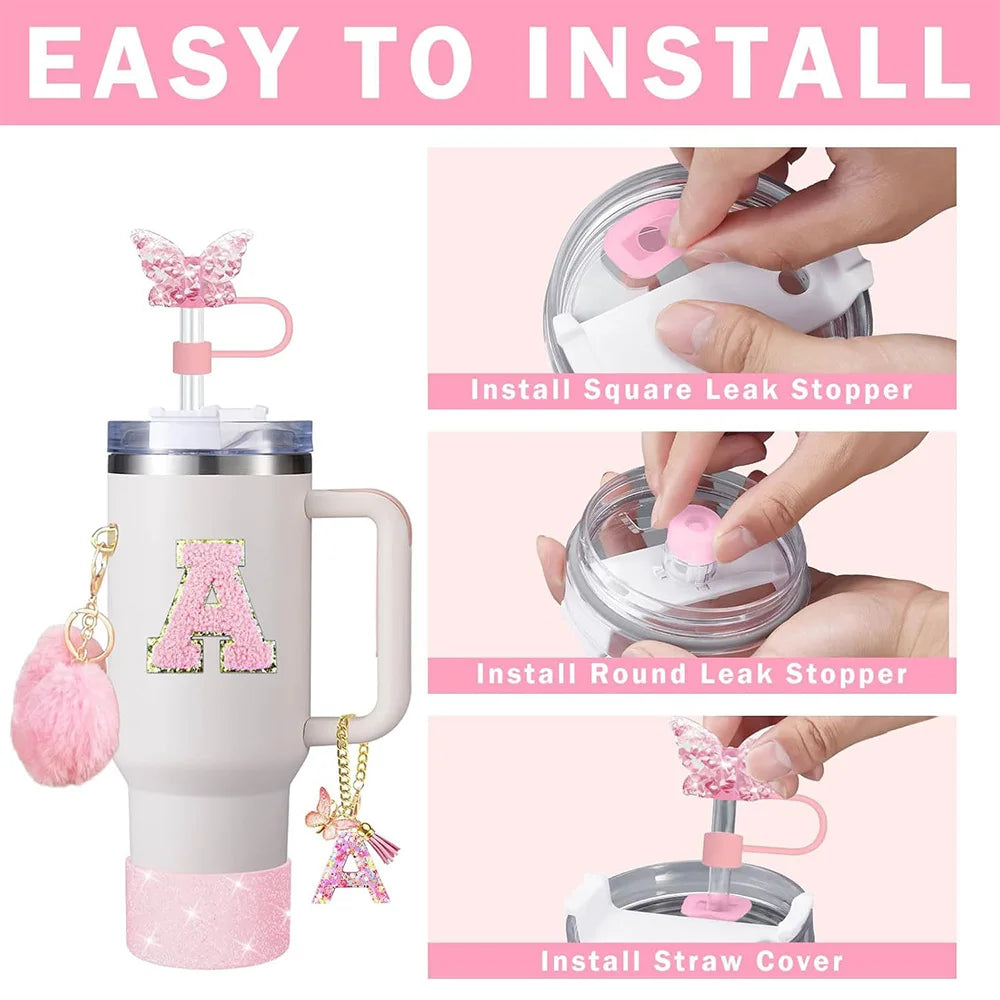 8pcs Cup Accessories for Stanley Cup 30oz 40oz Includes Butterfly