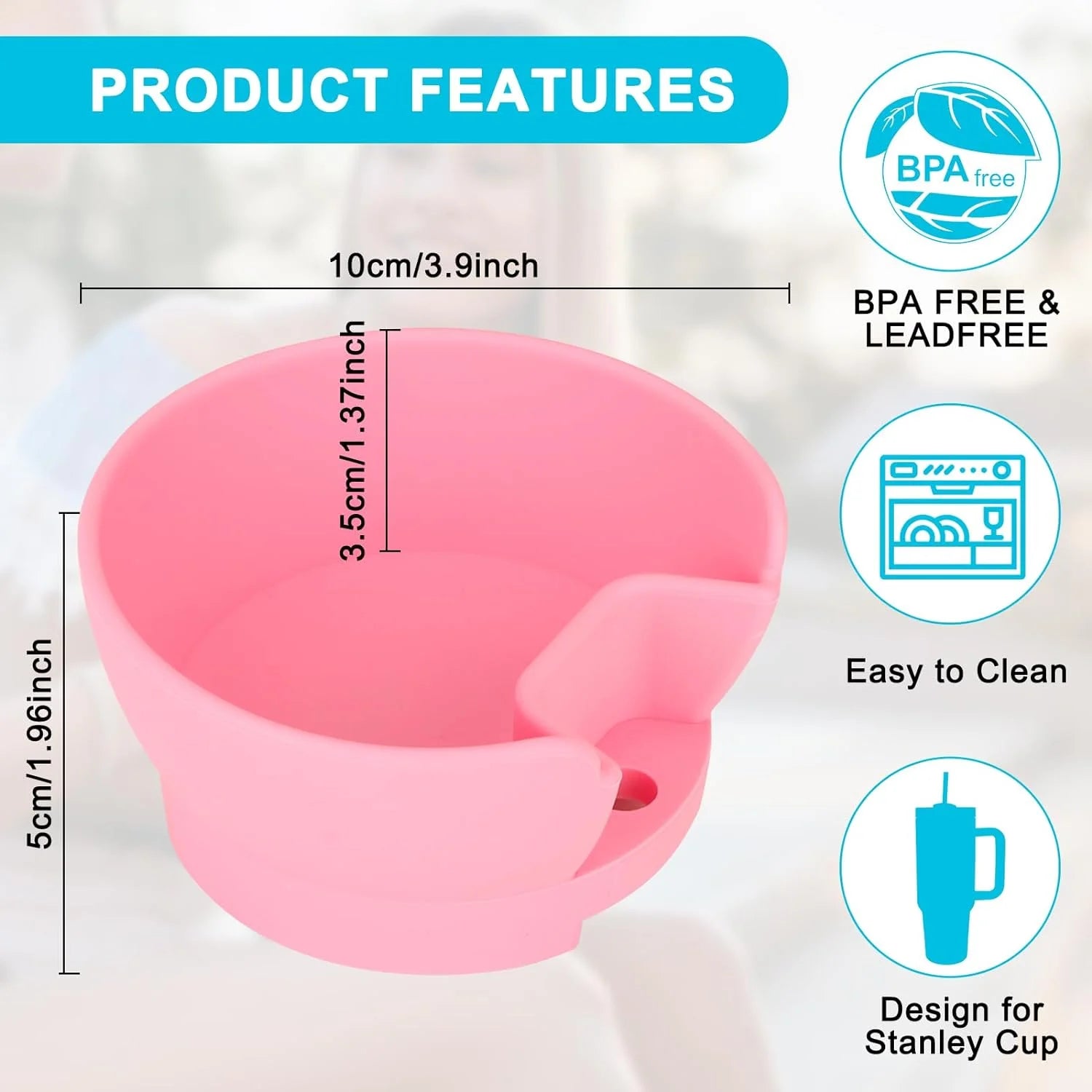 Snack Bowl for Stanley 40oz Tumbler with Handle Snack Tray With Straw