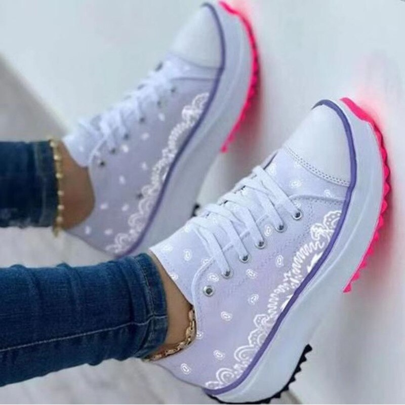 Goah Pattern Canvas Women Sneakers Casual Sport Shoes