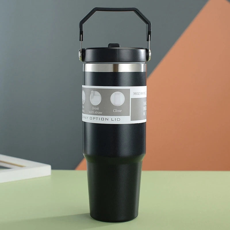 30oz Large Capacity Portable Car Cup Stainless Steel Thermos Cup with