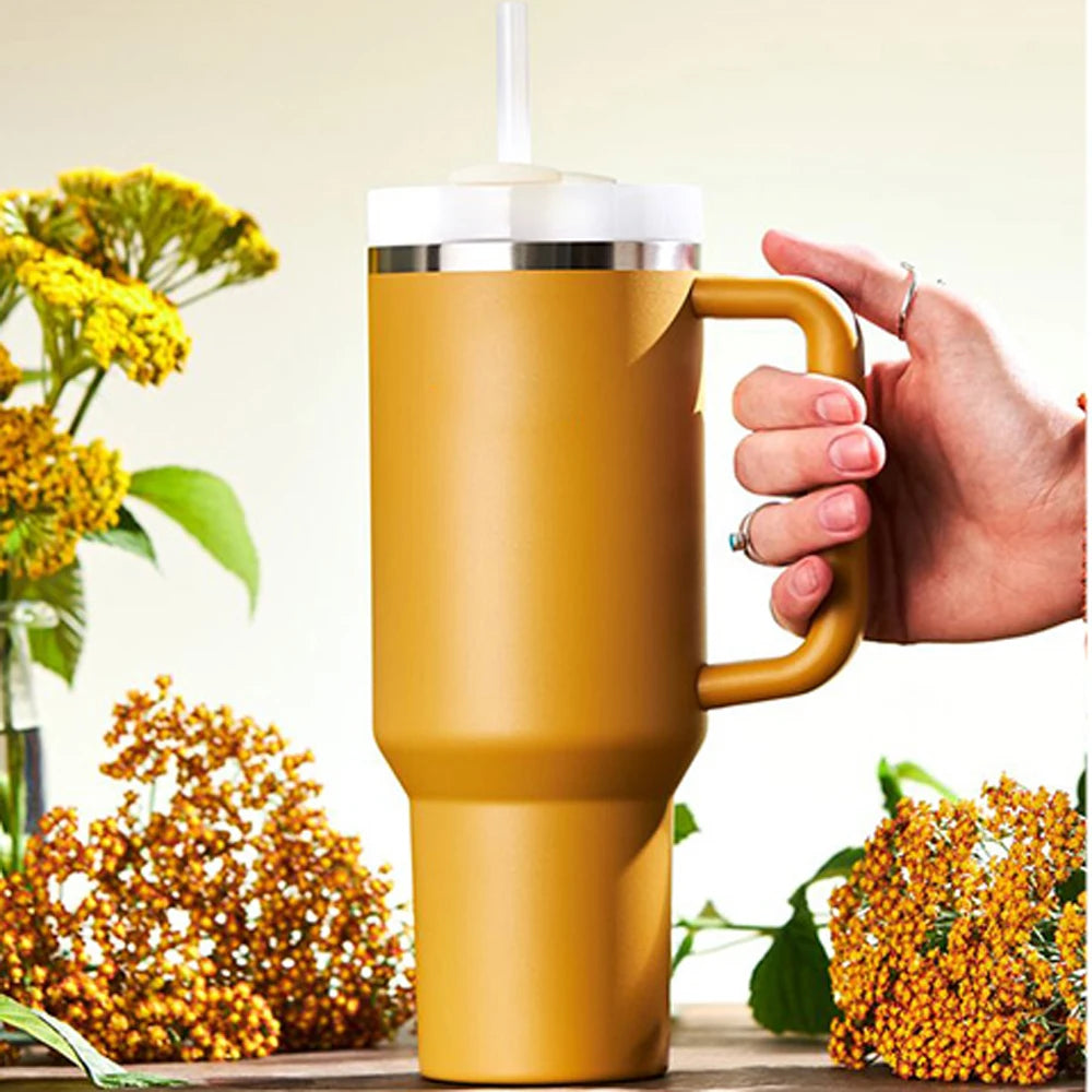 40 oz Tumbler with Handle Lid Straw 40oz Stainless Steel Water Bottle