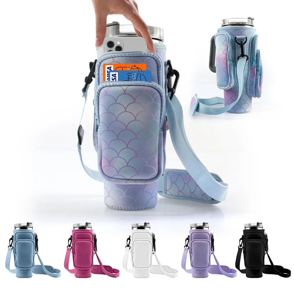 30oz 40oz Insulated Water Bottle Cover for Stanley Cup with Pouch