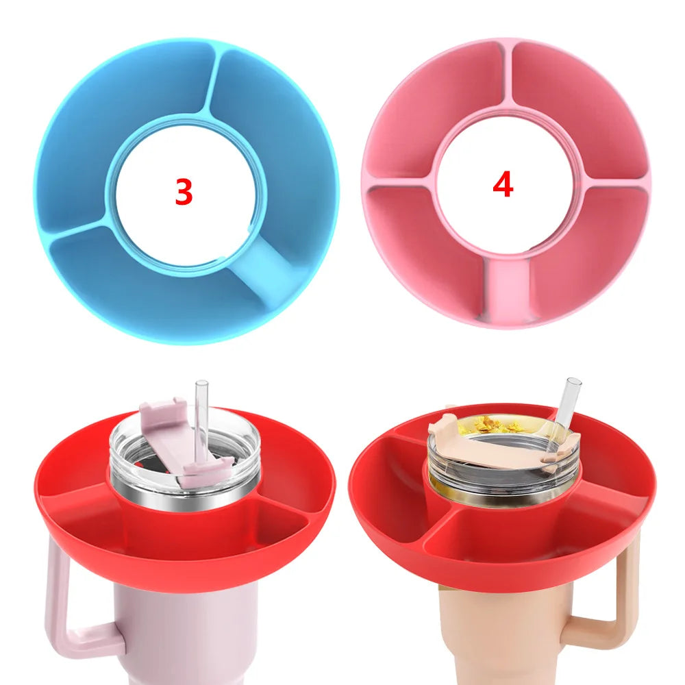 silicone portable flower snack fruit cup bottle fruit dishs tray pan