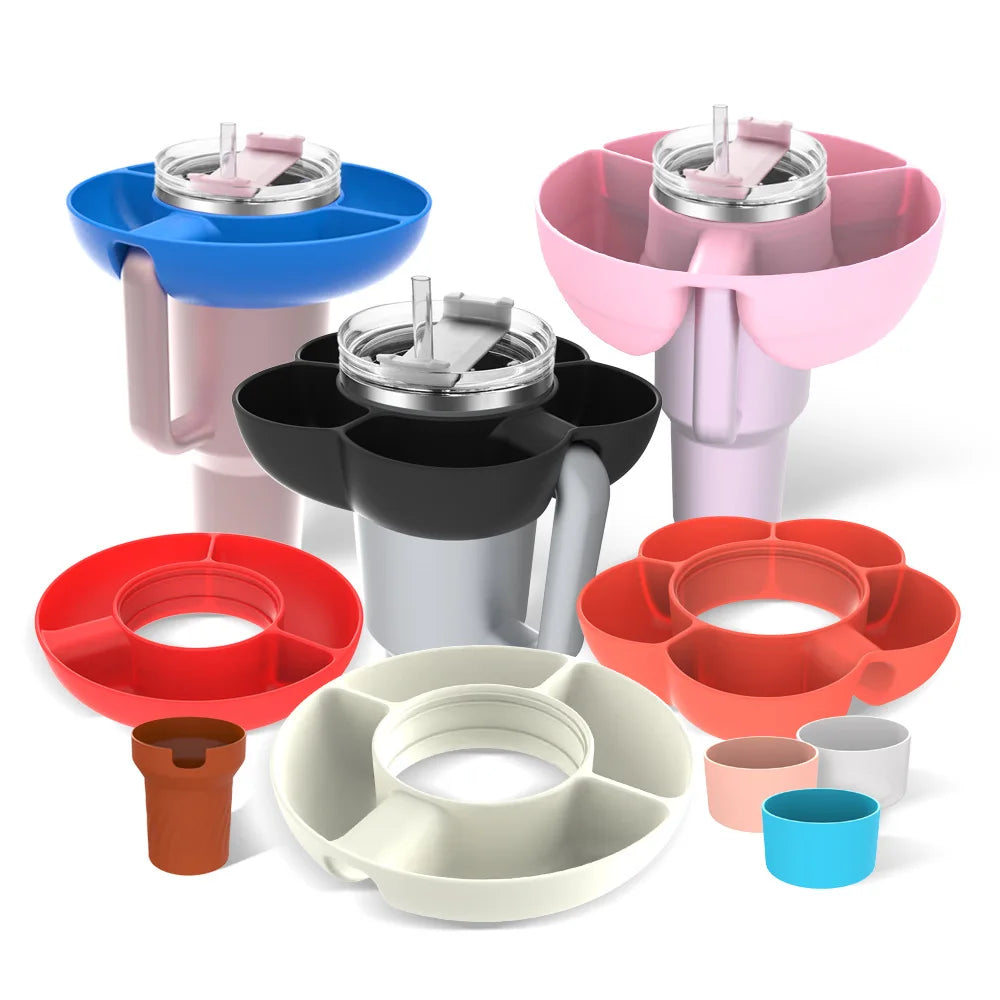 silicone portable flower snack fruit cup bottle fruit dishs tray pan