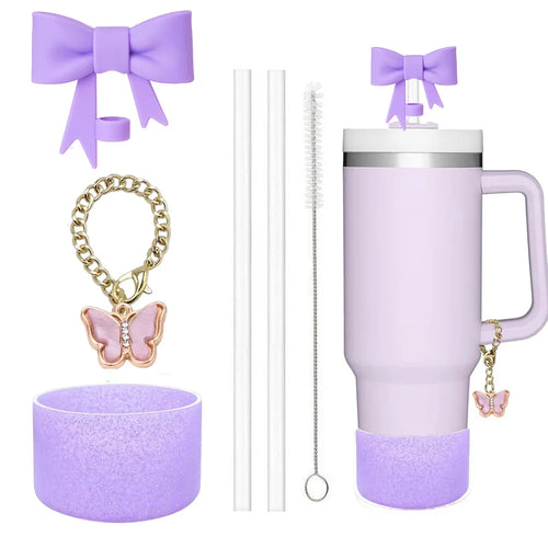 6pcs Accessories Set for Stanley Cup 30oz/40oz Including Glitter