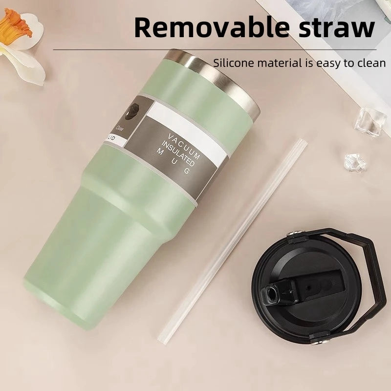30oz Large Capacity Portable Car Cup Stainless Steel Thermos Cup with