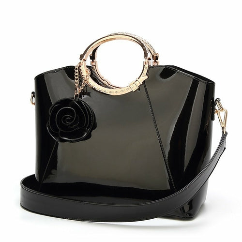 Korean Style Bright Leather Lady's Messenger Bag