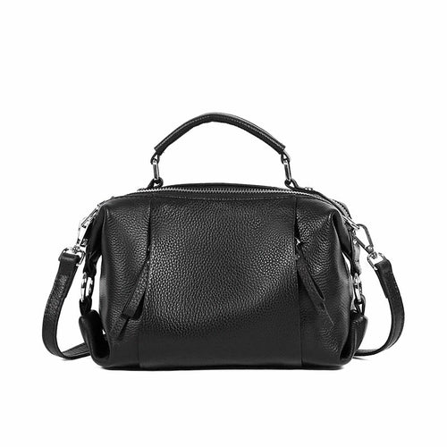 Single-shoulder Solid Color Leather Messenger Bag For Ladies